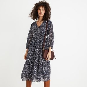 Madewell Tie-Waist Midi Dress in Harvest Vine New